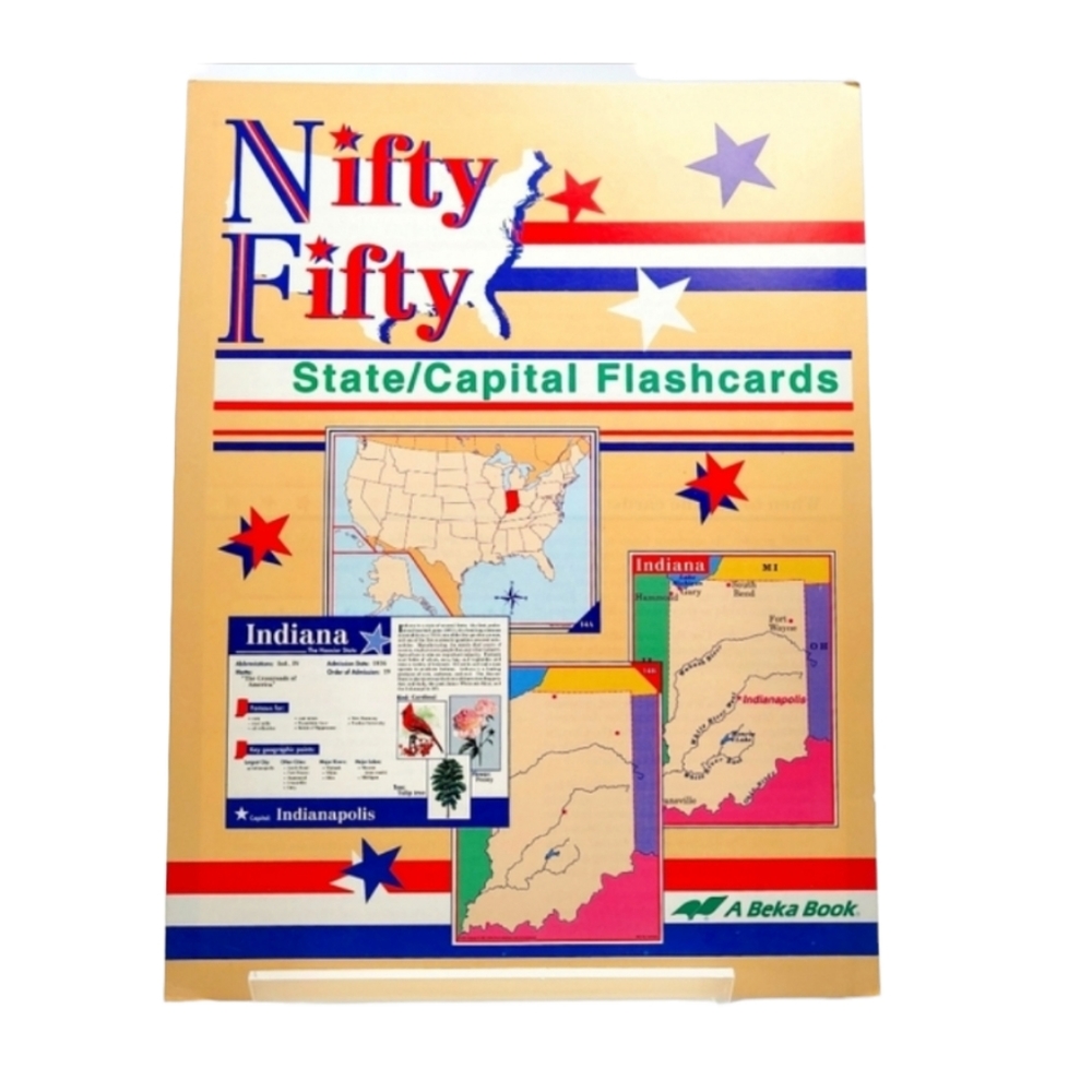A Beka 9"x12" Nifty Fifty 100 State/Capital Flashcards